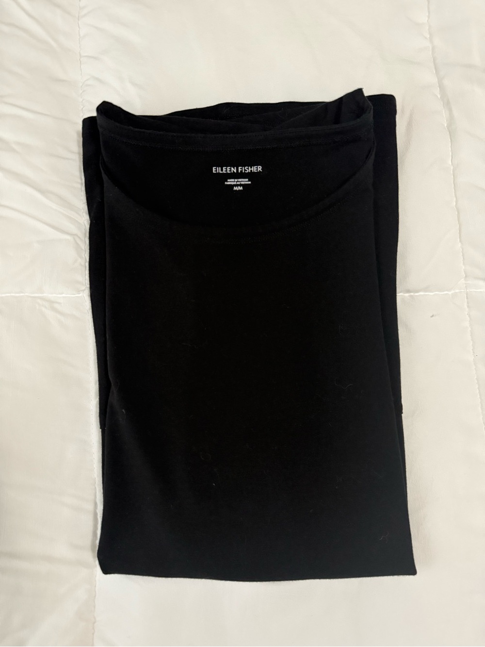 Eileen Fisher Black Long Sleeve Crew Top